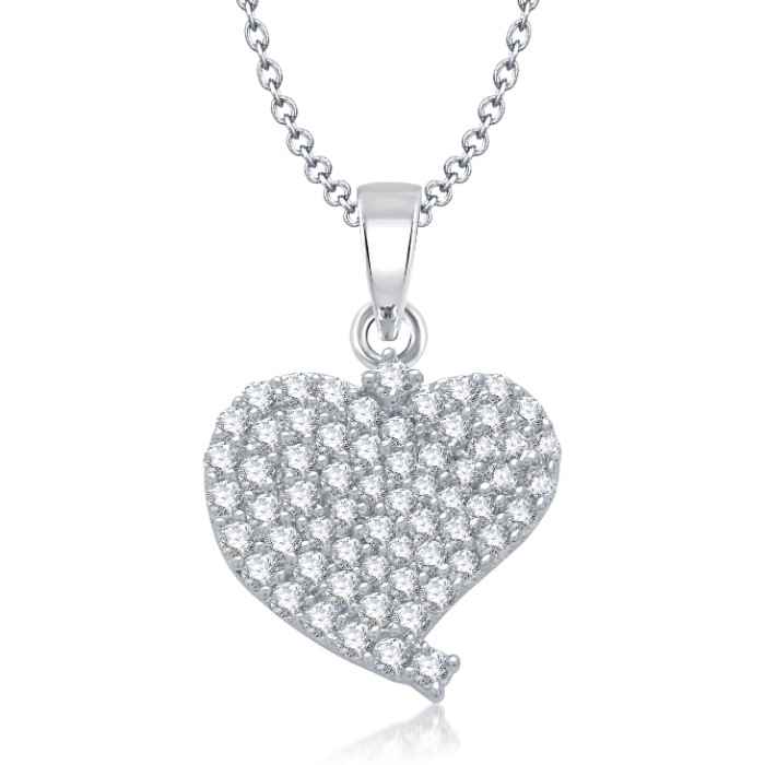 Buy Srikara Alloy Rhodium Plated CZ / AD Fashion Jewellery Pendant with Chain - SKP1052R - Purplle
