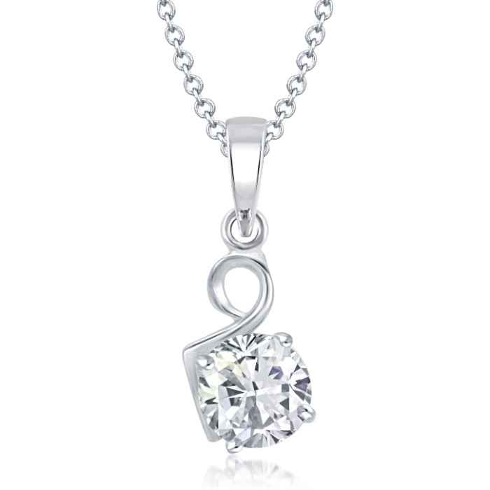 Buy Srikara Alloy Modish Art Rhodium Plated Solitaire Jewelry Pendant with Chain - SKP1060R - Purplle