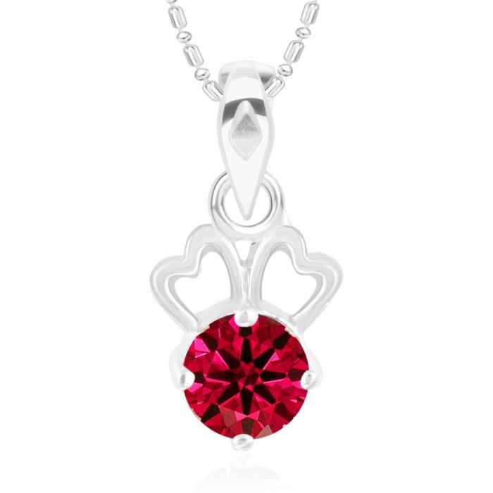 Buy Srikara Alloy Couple Heart Red Solitaire Fashion Jewellery Pendant with Chain - SKP2894R - Purplle