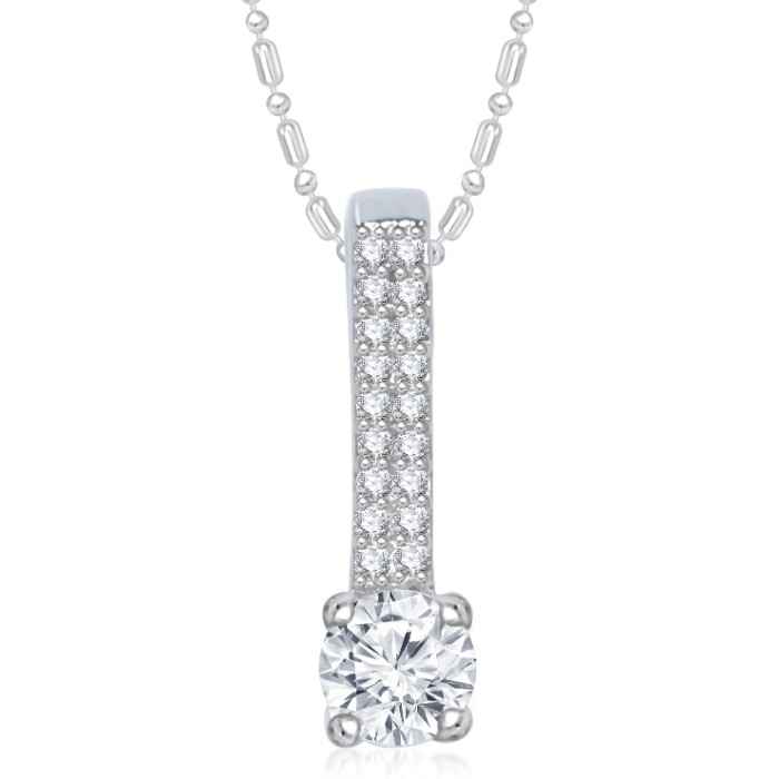 Buy Srikara Alloy Rhodium Plated CZ/AD Excellent Solitaire Fashion Jewelry Pendant - SKP1415R - Purplle