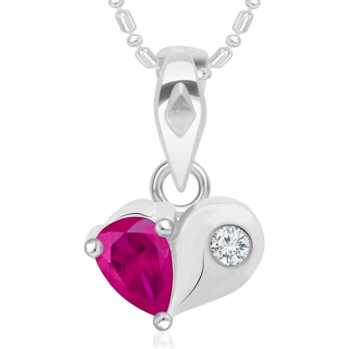 Buy Srikara Alloy CZ / AD Bonded Heart Pink Pearl Fashion Jewelry Pendant with Chain - SKP2854R - Purplle