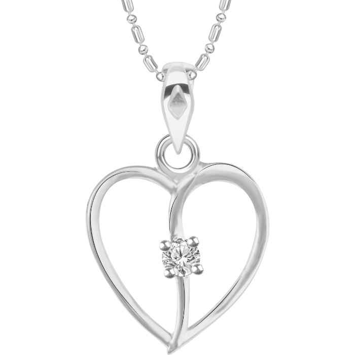 Buy Srikara Alloy Hollow Heart Center CZ / AD Fashion Jewellery Pendant with Chain - SKP2862R - Purplle