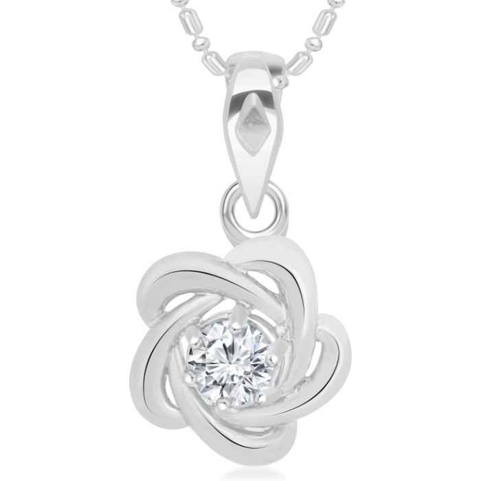 Buy Srikara Alloy Floral Center CZ/AD Studded Fashion Jewelry Pendant with Chain - SKP2967R - Purplle