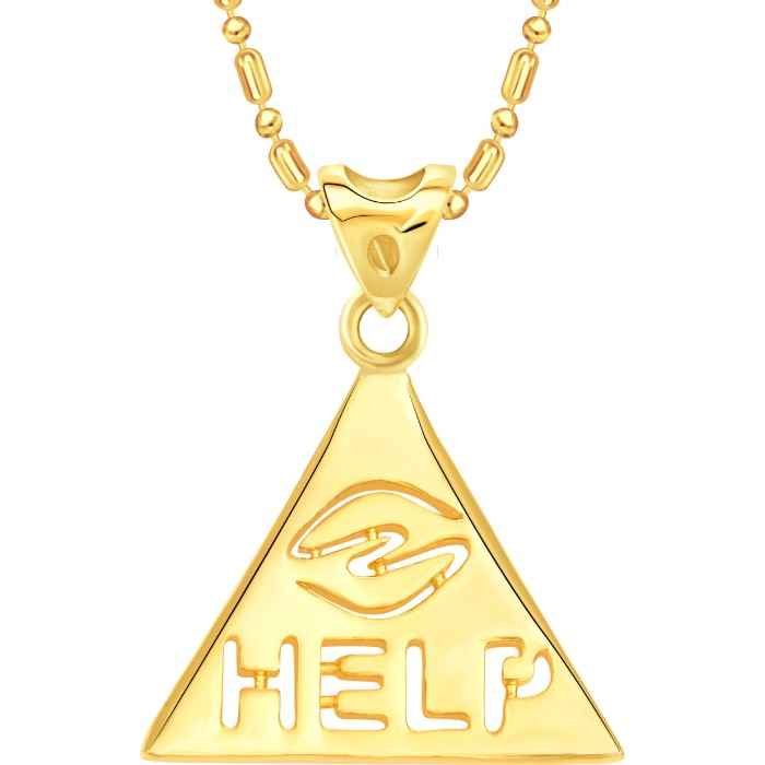 Buy Srikara Alloy Gold Plated CZ/AD Beinng Humann Help Fashion Jewelry Pendant Chain - SKP2227G - Purplle