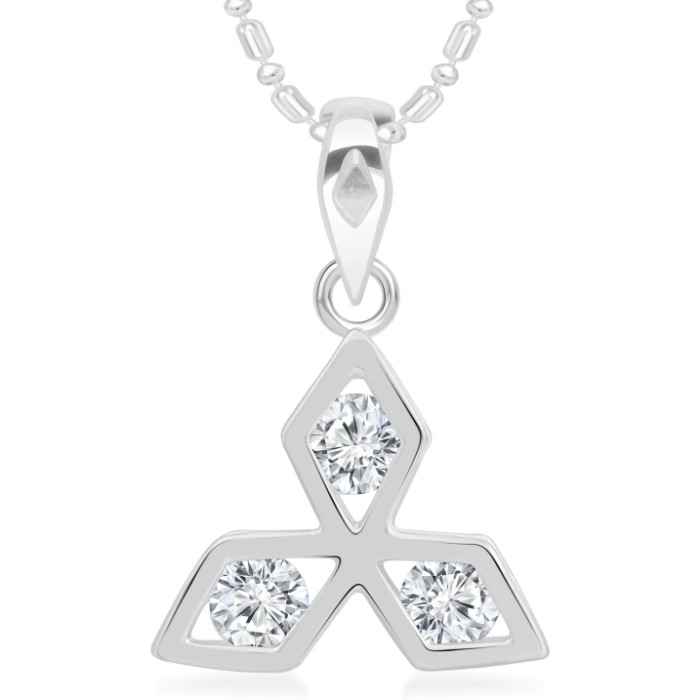 Buy Srikara Alloy CZ / AD Snow Flake Pattern Fashion Jewellery Pendant with Chain - SKP2962R - Purplle