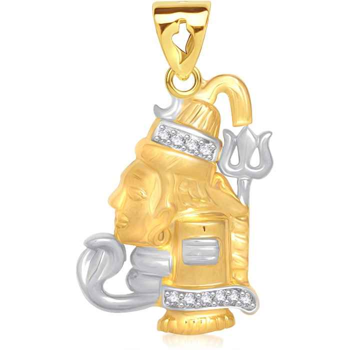 Buy Srikara Alloy Gold Plated CZ / AD Mahadev Fashion Jewellery Pendant with Chain - SKP1434G - Purplle