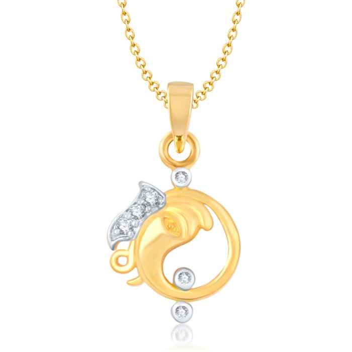 Buy Srikara Alloy Gold Plated CZ / AD Fashion Jewellery Pendant with Chain - SKP1006G - Purplle