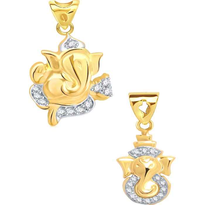 Buy Srikara Alloy Gold Plated CZ / AD Fashion Jewellery Pendant Set with Chain - SKCOMBO1279G - Purplle