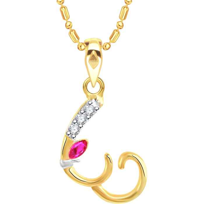 Buy Srikara Alloy Gold Plated CZ Ganesh Initial Letter "W" Fashion Jewellery Pendant - SKP2258G - Purplle
