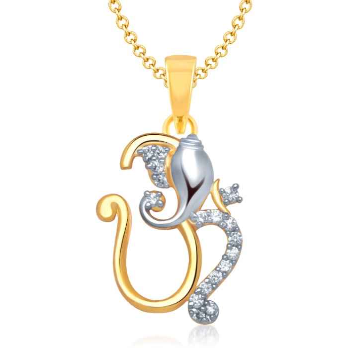 Buy Srikara Alloy Gold Plated CZ / AD Fashion Jewellery Pendant with Chain - SKP1122G - Purplle