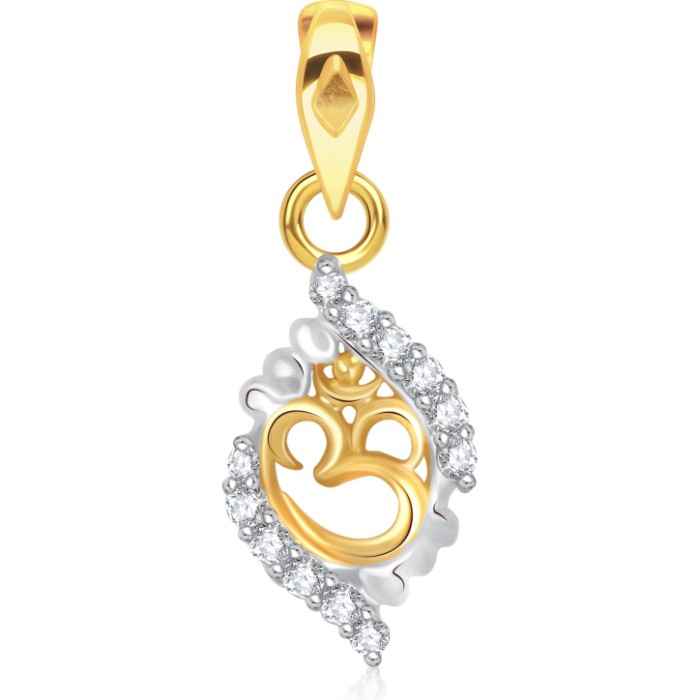 Buy Srikara Alloy Gold Plated CZ / AD Om Fashion Jewellery Pendant with Chain - SKP1606G - Purplle