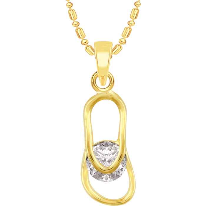 Buy Srikara Alloy Gold Plated AD Flip Flop Slipper Solitaire Fashion Jewelry Pendant - SKP2502G - Purplle