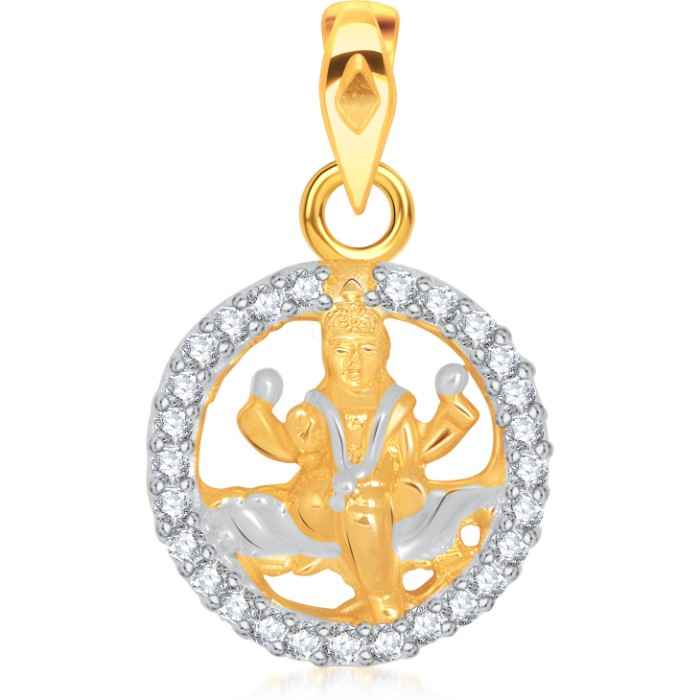 Buy Srikara Alloy Gold Plated CZ / AD Saraswati Fashion Jewellery Pendant with Chain - SKP1560G - Purplle