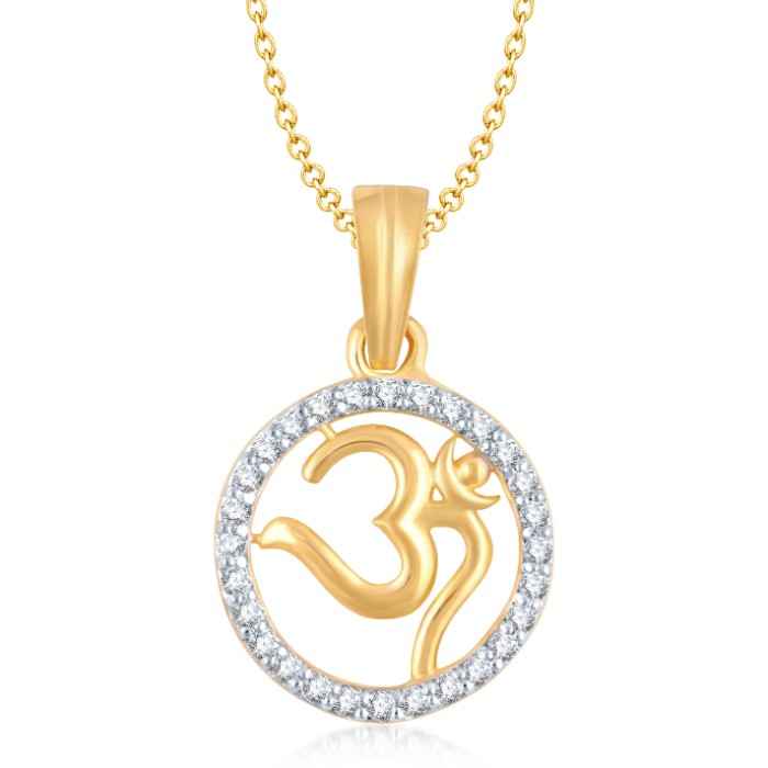 Buy Srikara Alloy Gold Plated CZ / AD Fashion Jewellery Pendant with Chain - SKP1008G - Purplle
