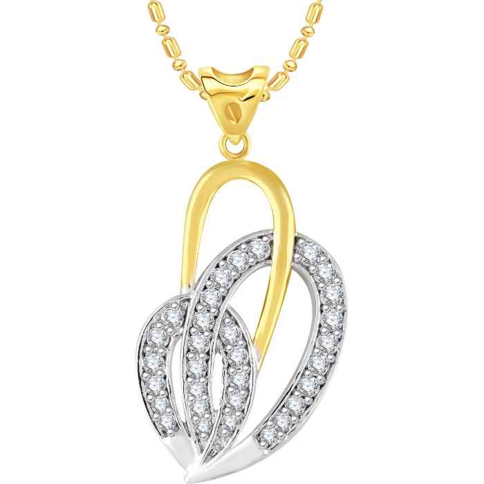 Buy Srikara Alloy Gold Plated CZ / AD Heart Fashion Jewellery Pendant with Chain - SKP2719G - Purplle