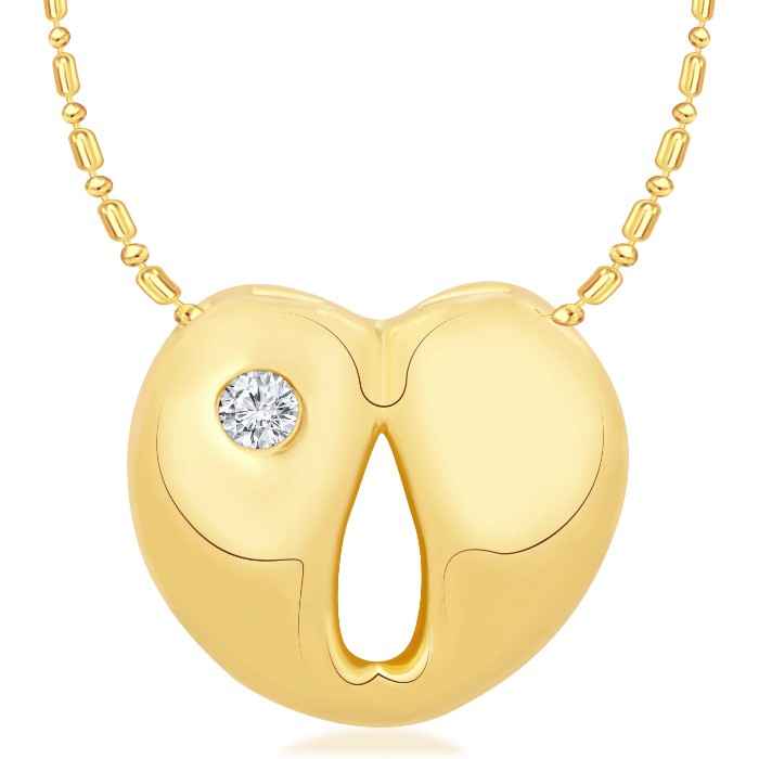 Buy Srikara Alloy Brass Gold Plated CZ Bonded Heart Pattern Fashion Jewelry Pendant - SKP2834G - Purplle