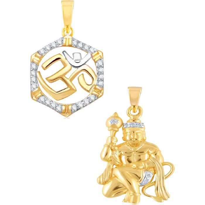 Buy Srikara Alloy Gold Plated CZ / AD Fashion Jewellery Pendant Set with Chain - SKCOMBO1277G - Purplle