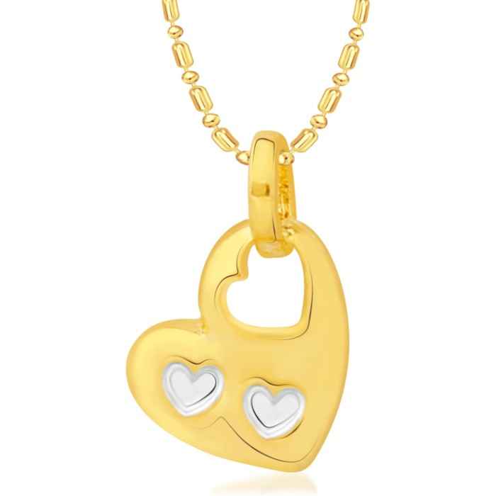 Buy Srikara Alloy Gold Plated CZ / AD Three Heart Fashion Jewelry Pendant with Chain - SKP2166G - Purplle