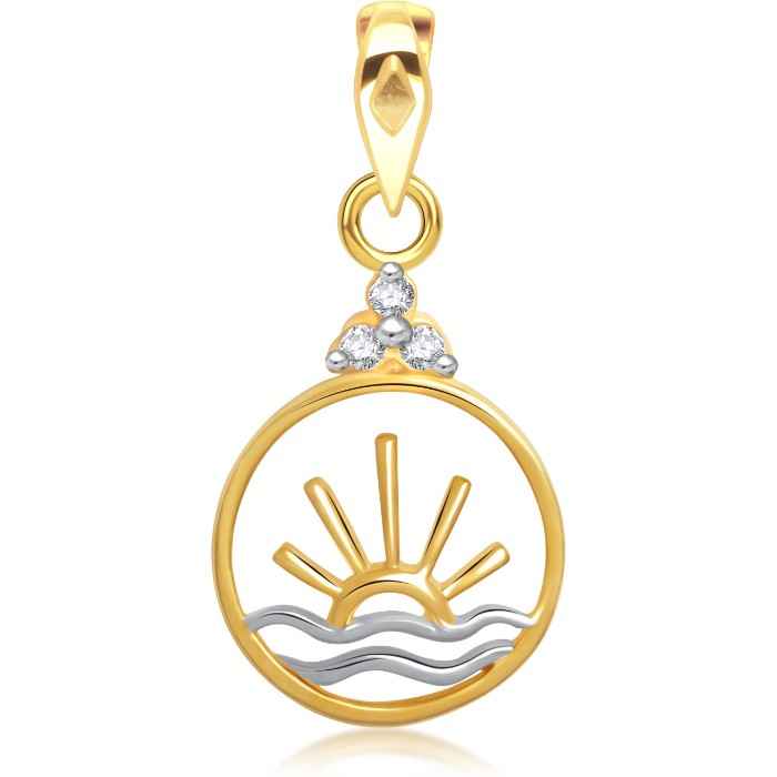 Buy Srikara Alloy Gold Plated CZ / AD Radiant Sun Fashion Jewelry Pendant with Chain - SKP1429G - Purplle