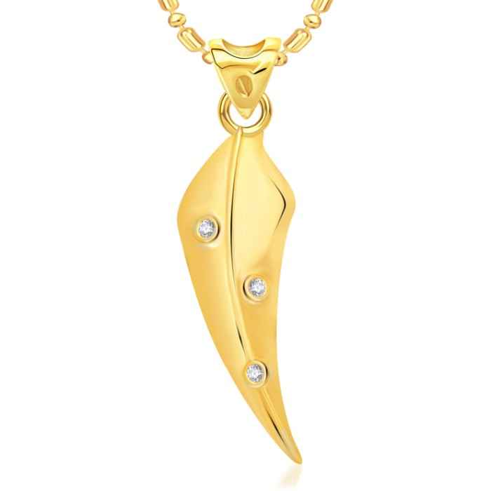 Buy Srikara Alloy Gold Plated CZ / AD Simple Fashion Jewellery Pendant with Chain - SKP2330G - Purplle