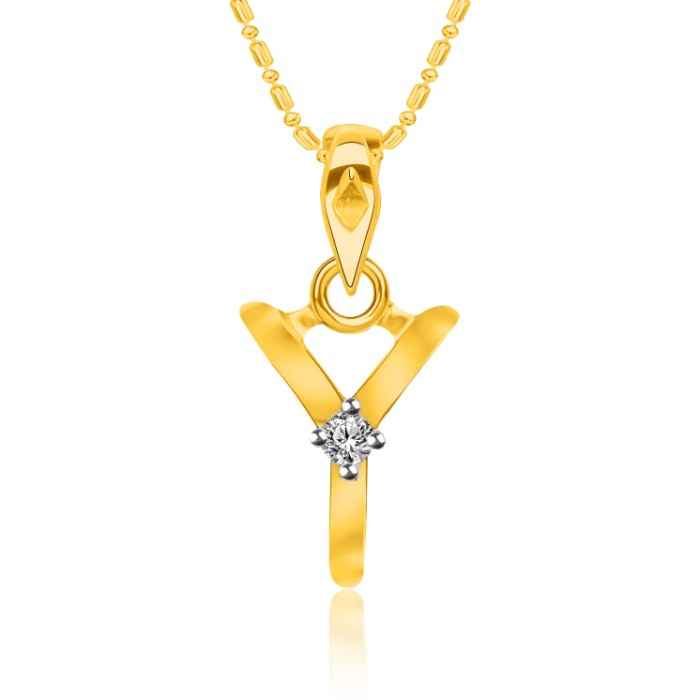 Buy Srikara Alloy Brass Gold Plated CZ Initial "Y" Alphabet Fashion Jewelry Pendant - SKP2826G - Purplle