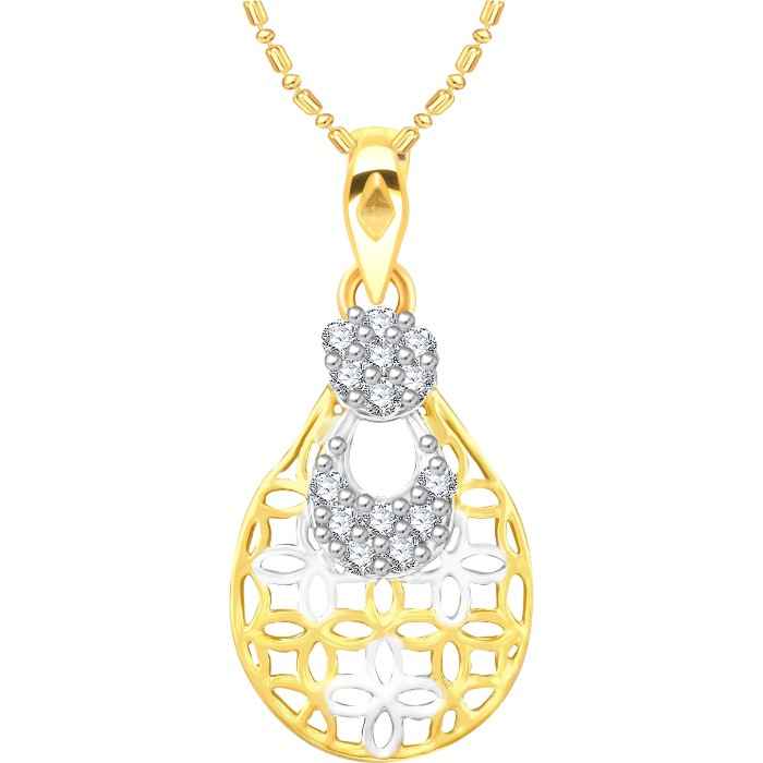 Buy Srikara Alloy Gold Plated CZ / AD Dazzling Fashion Jewellery Pendant with Chain - SKP2644G - Purplle