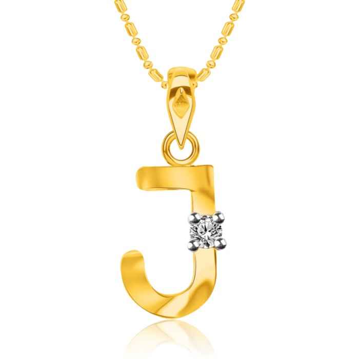 Buy Srikara Alloy Brass Gold Plated CZ Initial "J" Alphabet Fashion Jewelry Pendant - SKP2811G - Purplle