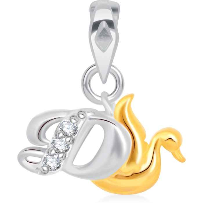 Buy Srikara Alloy Gold Plated CZ/AD Initial Letter D Fashion Jewellery Pendant Chain - SKP1576G - Purplle