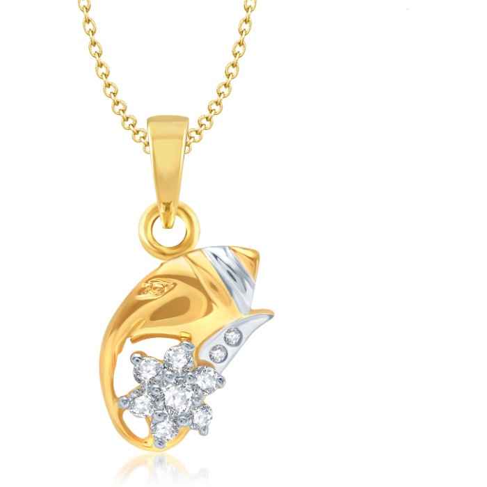Buy Srikara Alloy Gold Plated CZ / AD Fashion Jewellery Pendant with Chain - SKP1027G - Purplle