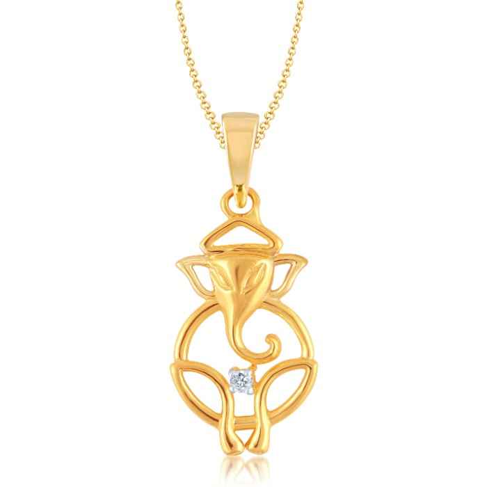 Buy Srikara Alloy Gold Plated CZ / AD Fashion Jewellery Pendant with Chain - SKP1025G - Purplle