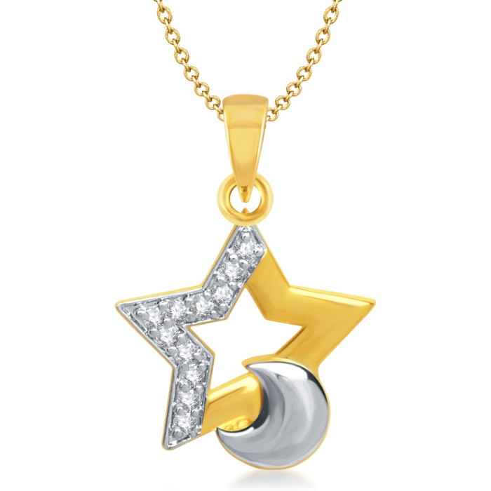 Buy Srikara Alloy Gold Plated CZ/AD Wishing Star Fashion Jewelry Pendant with Chain - SKP1271G - Purplle