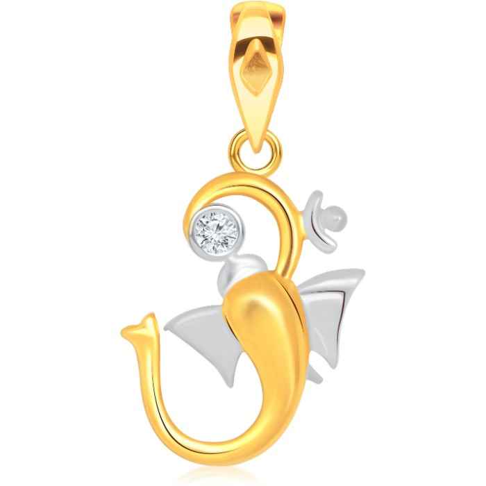 Buy Srikara Alloy Gold Plated CZ / AD Om Fashion Jewellery Pendant with Chain - SKP1554G - Purplle