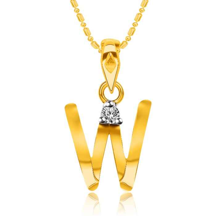 Buy Srikara Alloy Brass Gold Plated CZ Initial "W" Alphabet Fashion Jewelry Pendant - SKP2824G - Purplle