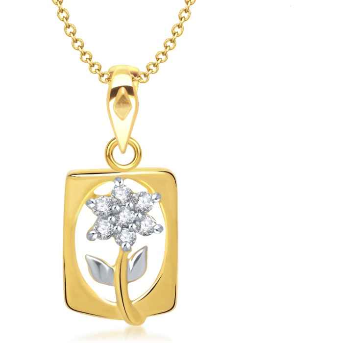 Buy Srikara Alloy Gold Plated CZ/AD Pretty Flower Fashion Jewelry Pendant with Chain - SKP1320G - Purplle