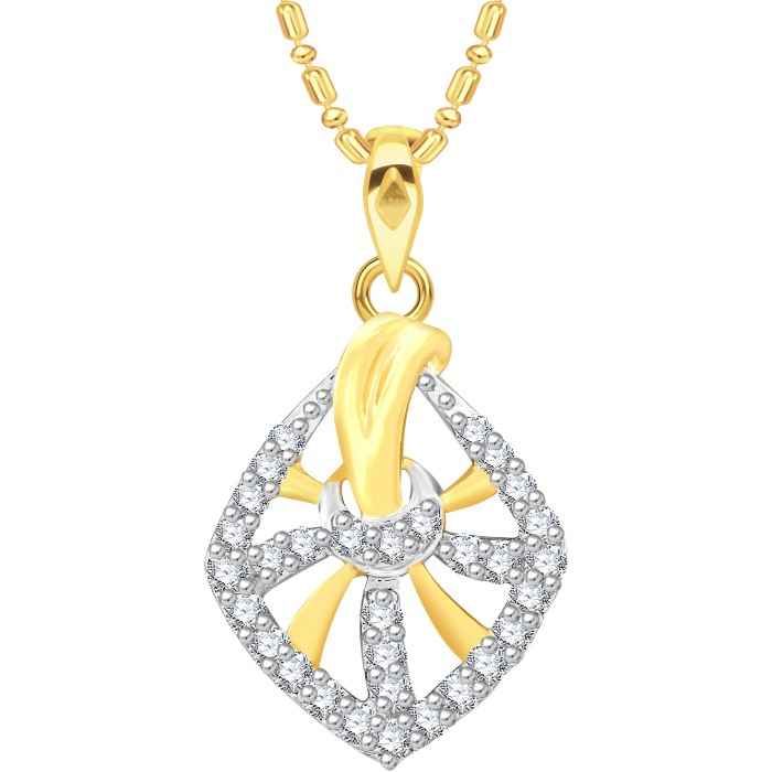 Buy Srikara Alloy Gold Plated CZ / AD Graceful Fashion Jewellery Pendant with Chain - SKP2568G - Purplle