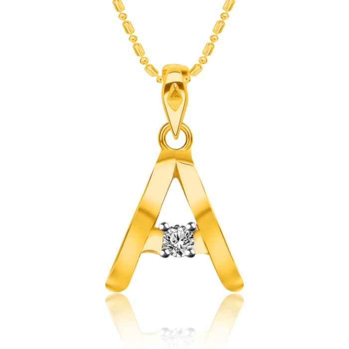 Buy Srikara Alloy Brass Gold Plated CZ Initial "A" Alphabet Fashion Jewelry Pendant - SKP2802G - Purplle