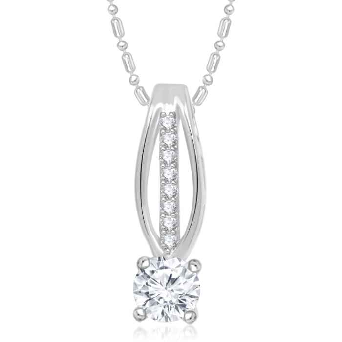 Buy Srikara Alloy Rhodium Plated CZ/AD Stunning Solitaire Fashion Jewelry Pendant - SKP1413R - Purplle