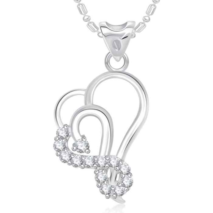 Buy Srikara Alloy Rhodium Plated CZ Angelic Heart Valentine Fashion Jewelry Pendant - SKP1707R - Purplle