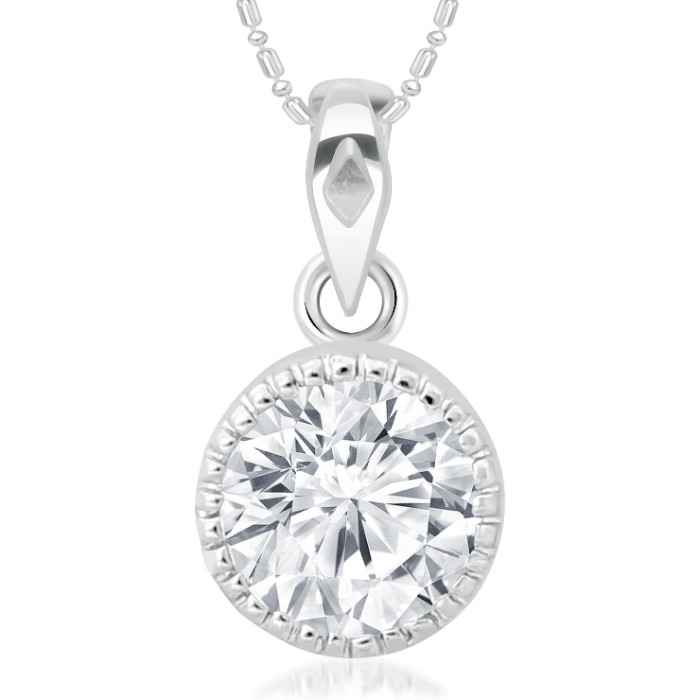 Buy Srikara Alloy Gold Plated CZ / AD Solitaire Fashion Jewellery Pendant with Chain - SKP2085R - Purplle