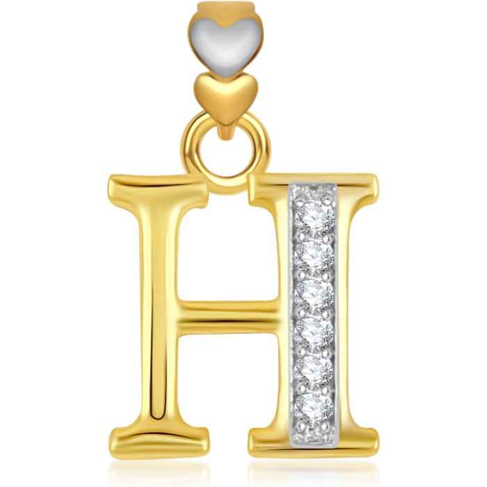 Buy Srikara Alphabet Collection Initial Letter 'H' CZ Fashion Jewelry Pendant Chain - SKP1743G - Purplle