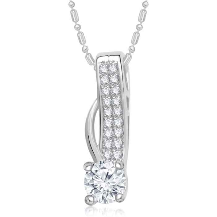 Buy Srikara Alloy Rhodium Plated CZ/AD Dazzling Solitaire Fashion Jewelry Pendant - SKP1417R - Purplle