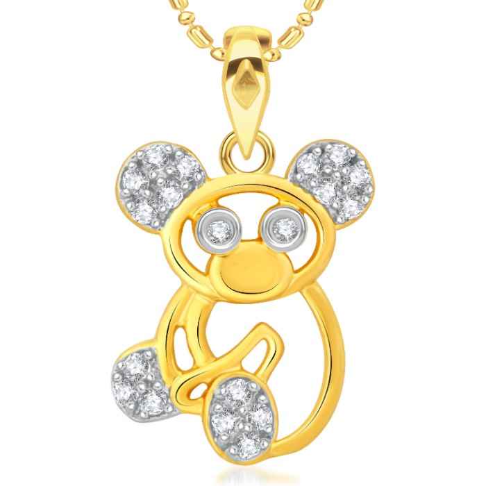 Buy Srikara Alloy Gold Plated CZ / AD Fashion Jewellery Pendant with Chain - SKP2020G - Purplle