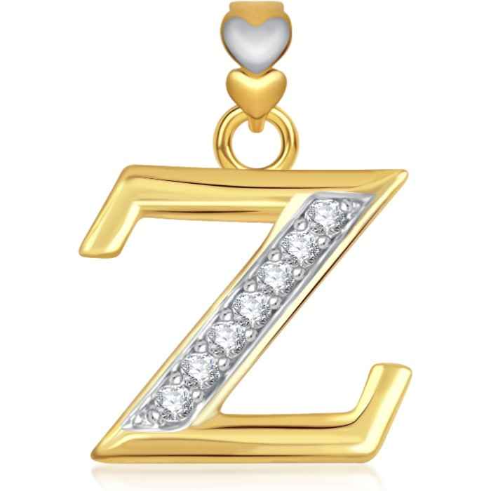Buy Srikara Alphabet Collection Initial Letter 'Z' CZ Fashion Jewelry Pendant Chain - SKP1761G - Purplle