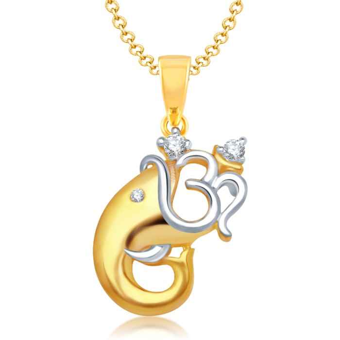 Buy Srikara Alloy Gold Plated CZ / AD Fashion Jewellery Pendant with Chain - SKP1128G - Purplle
