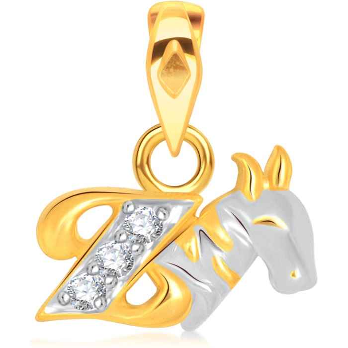 Buy Srikara Alloy Gold Plated CZ/AD Initial Letter Z Fashion Jewellery Pendant Chain - SKP1548G - Purplle