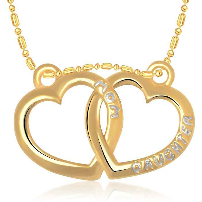 Buy Srikara Alloy Gold Plated CZ/AD Mom Daughter Fashion Jewelry Pendant with Chain - SKP1407G - Purplle