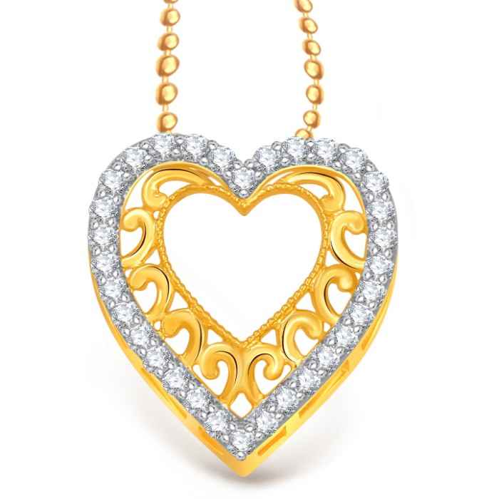 Buy Srikara Alloy Gold Plated CZ/AD Superb Heart Valentine Fashion Jewelry Pendant - SKP1931G - Purplle