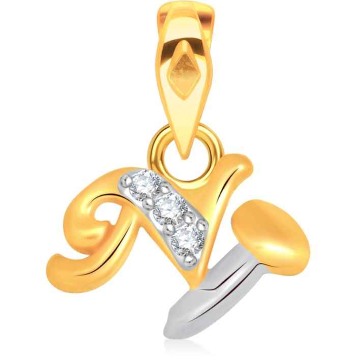 Buy Srikara Alloy Gold Plated CZ/AD Initial Letter N Fashion Jewellery Pendant Chain - SKP1538G - Purplle