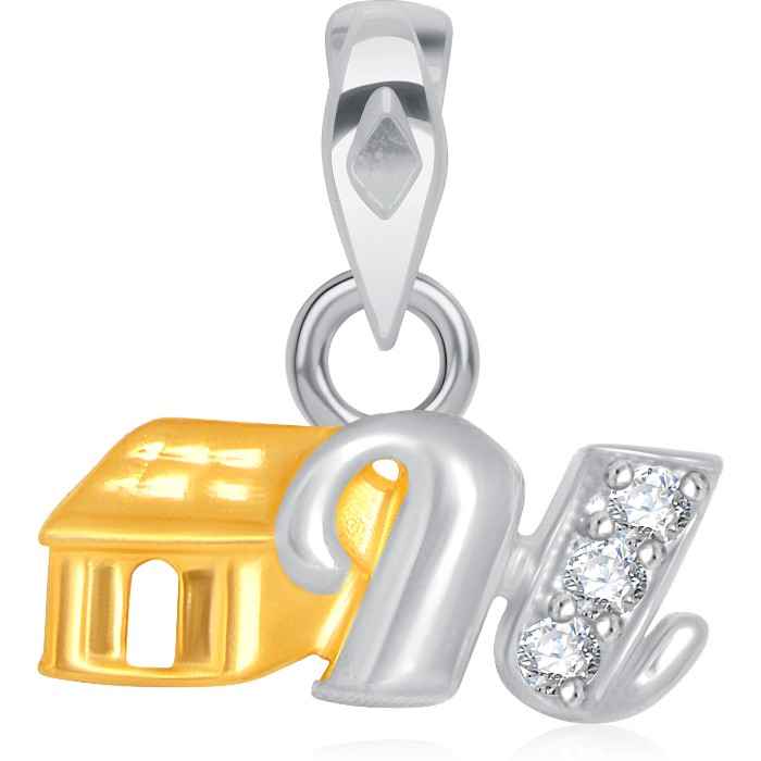 Buy Srikara Alloy Gold Plated CZ/AD Initial Letter H Fashion Jewellery Pendant Chain - SKP1579G - Purplle