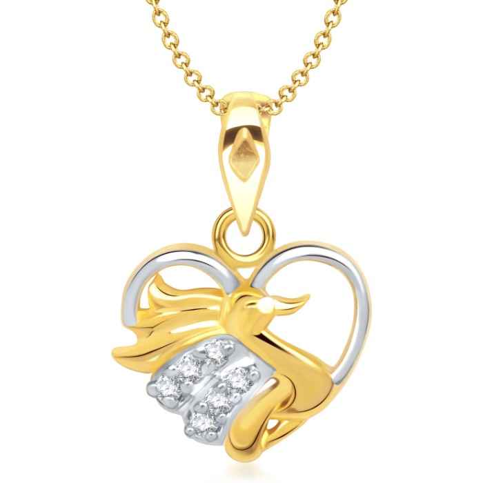Buy Srikara Alloy Gold Plated CZ / AD Mayur in Heart Shape Fashion Jewellery Pendant - SKP1281G - Purplle